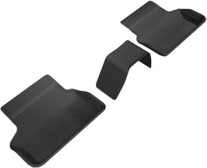 BMW 5 Series Floor Mat Set - Rear - 3D MAXpider - Kagu 2nd Row with Center Piece - Black - `17-`20